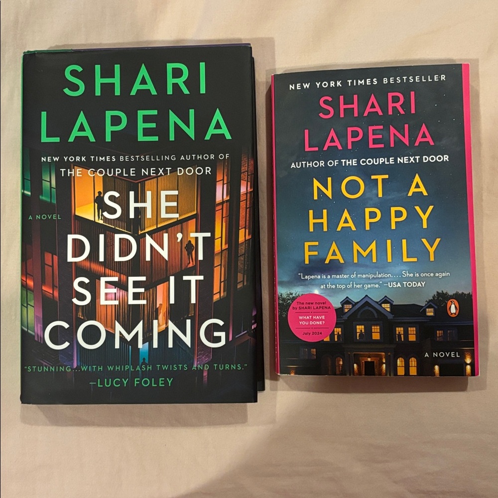 Shari Lapena Book Set - She Didn't See It Coming & Not a Happy Family